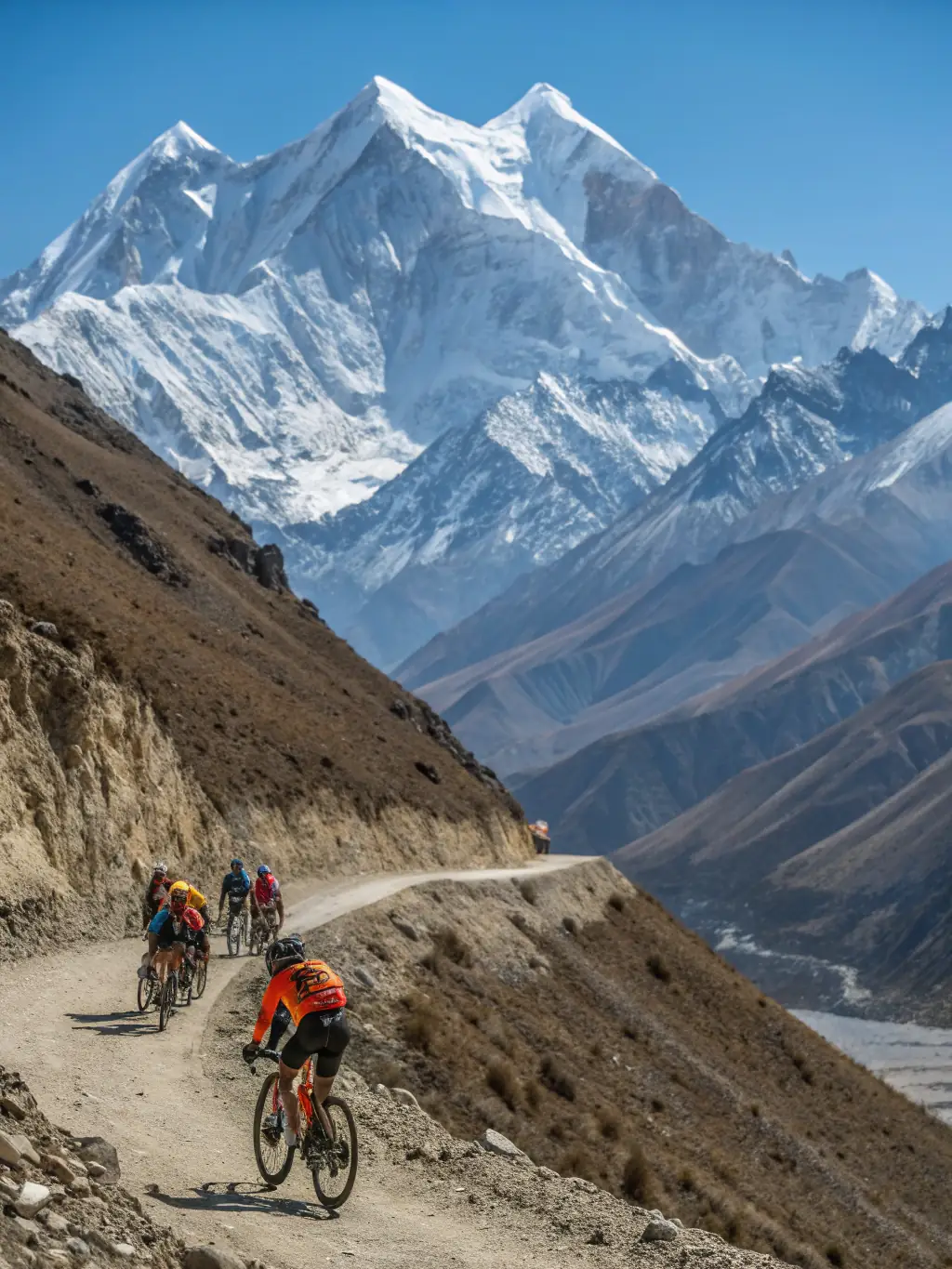 A group of cyclists riding uphill on a scenic mountain road near Veynes, France, showcasing the challenge and beauty of CCV's guided tours.